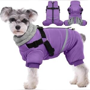 NWOT BRKURLEG Dog Coat with Harness Reflective Windproof, Small